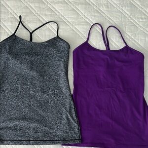 Two Lululemon tops - Gray and Purple.